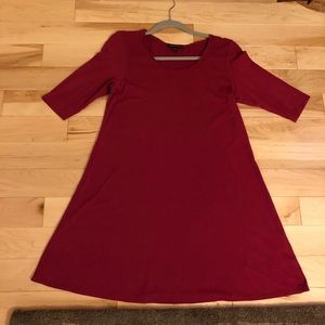 Eileen Fisher Small Red Silk short sleeve tunic